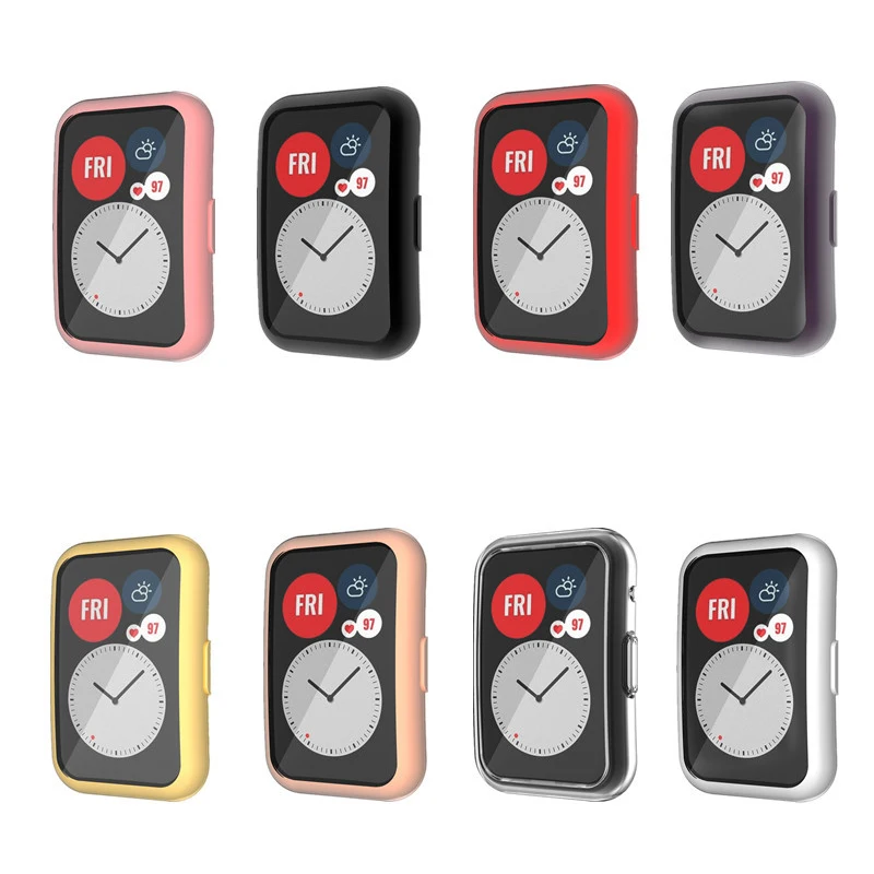 

Smart Watch Protective Case For Huawei Watch Fit Cover Anti-fall Anti-scratch Full Screen Protector bumper Smartwatch Shell