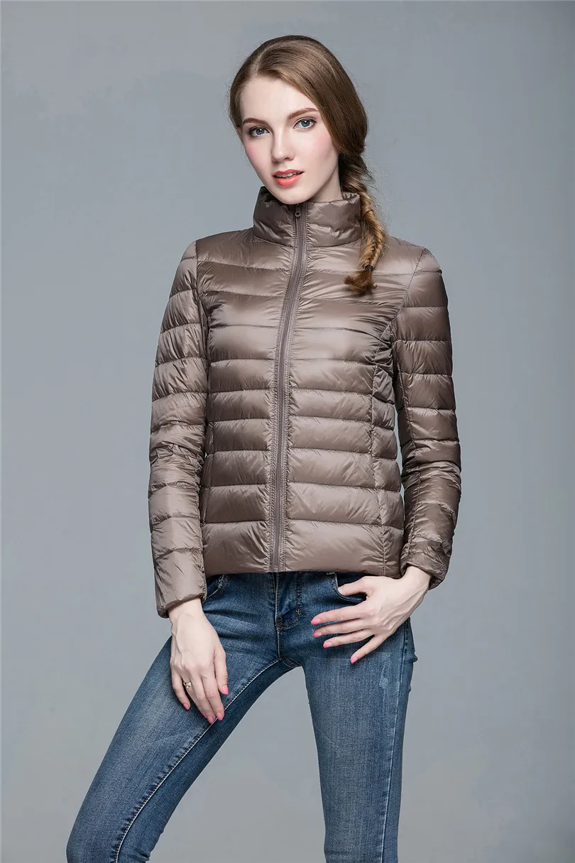 Женское зимнее пальто новинка 2019 ультра светильник пуховик на белом утином пуху