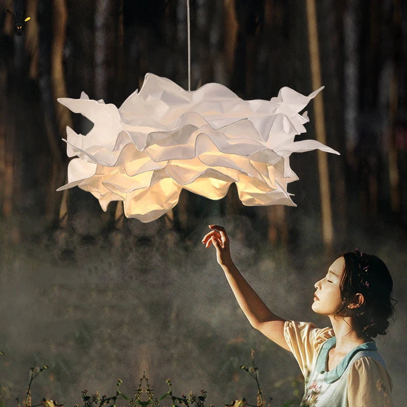 Фото Креативный подвесной светильник сделай сам с бумажными облаками современный