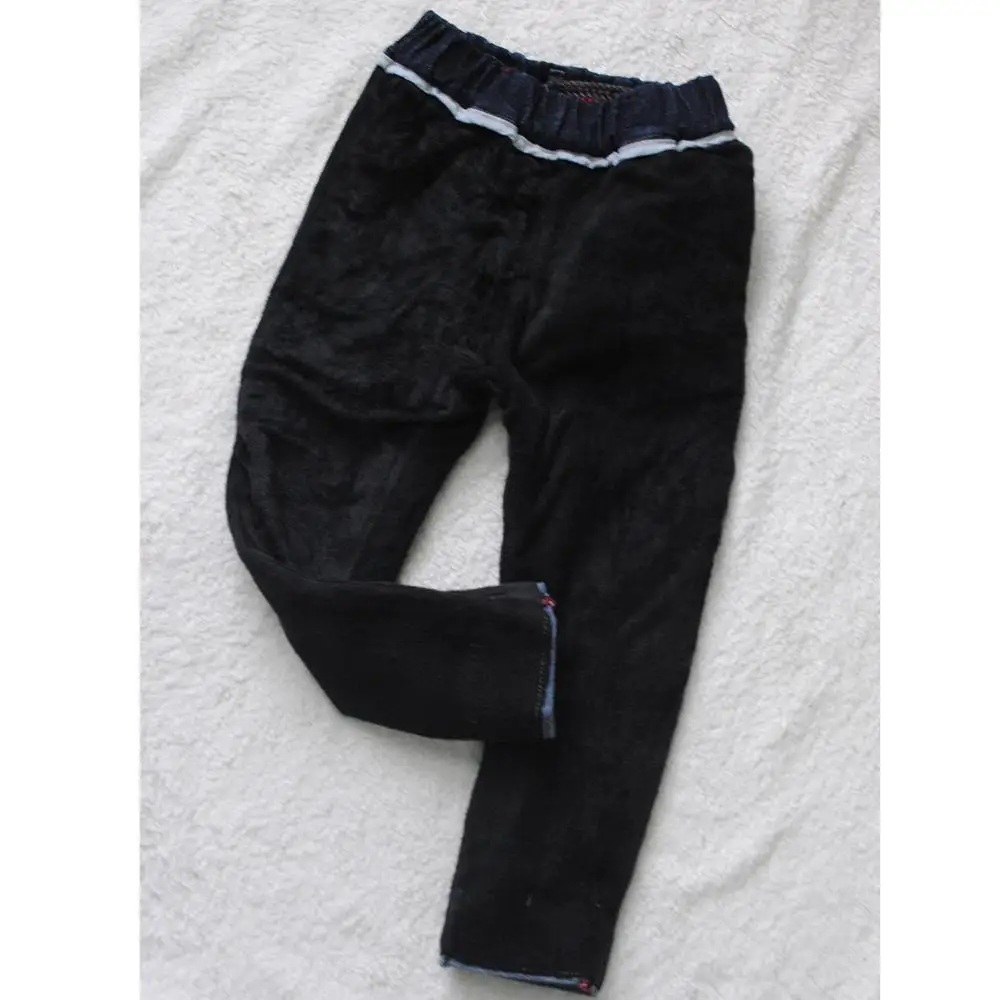 4091 зимние детские джинсы рваные для мальчиков теплые брюки двухслойные плотные с