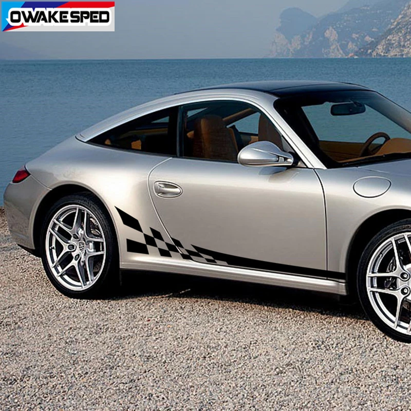 Графическая наклейка с гоночным флагом виниловые наклейки на дверь автомобиля и