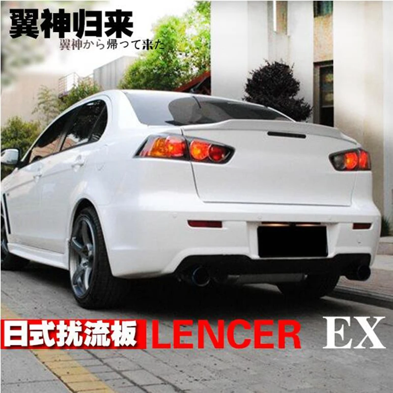 สำหรับ Mitsubishi Lancer EX Evo 2008 2009 2010 2011 2012 2013 2014 2015 ABS พลาสติก Unpainted Primer สีด้านหลังสปอยเลอร์