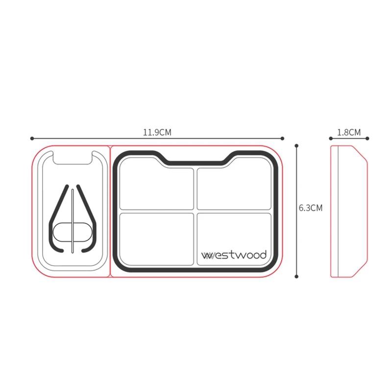 

HOT Wwestwood 2PCS Portable Medicine Organizer Box Pill Cutter Separate Divider 7 Days Travel Pill Case,Red & Gray
