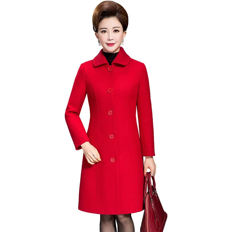 Новинка осенне зимнее шерстяное пальто размера плюс 5XL для женщин среднего