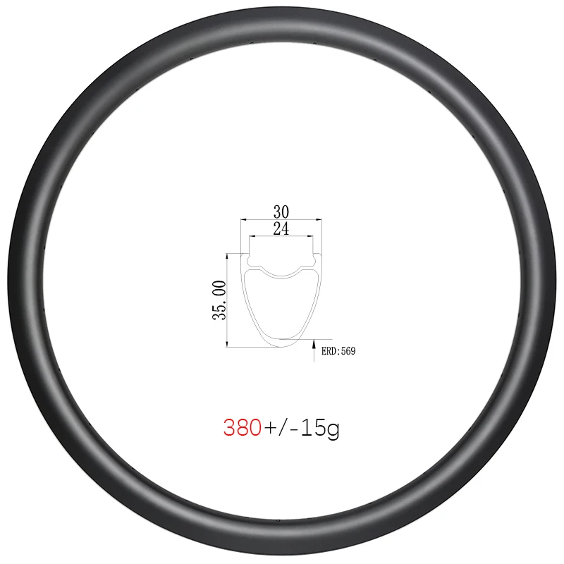 

380g 700C All Road Gravel 35mm deep carbon rims disc clincher tubeless 30mm wide 24mm inner wide 20H 21H 24H 28H 32H UD 3K 12K