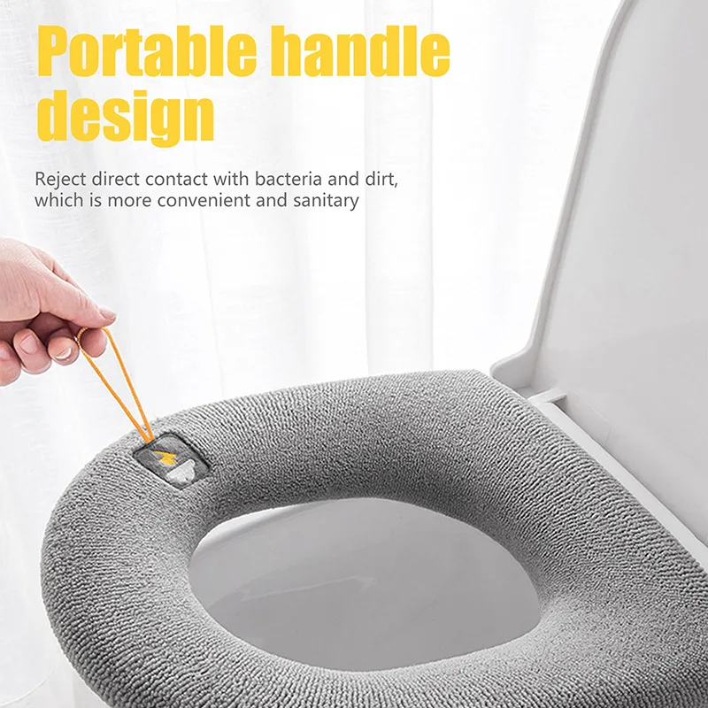 Универсальное сиденье для унитаза утолщенная флисовая крышка подушка сиденья