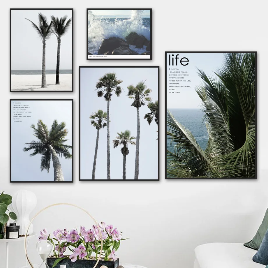 

Tropical Ocean Landscape Palm Reef Beach Wall Art Canvas Painting Nordic Posters And Prints Wall Pictures For Living Room Decor