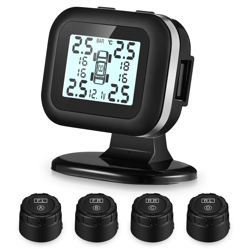 ZEEPIN C120 TPMS 4 внешний датчик IP67 HD ЖК экран в реальном времени регулируемый угол