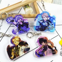 game ensemble stars double sided acrylic keychain girl charm accessories women bag men car keyring houlder jewelry pendant gift