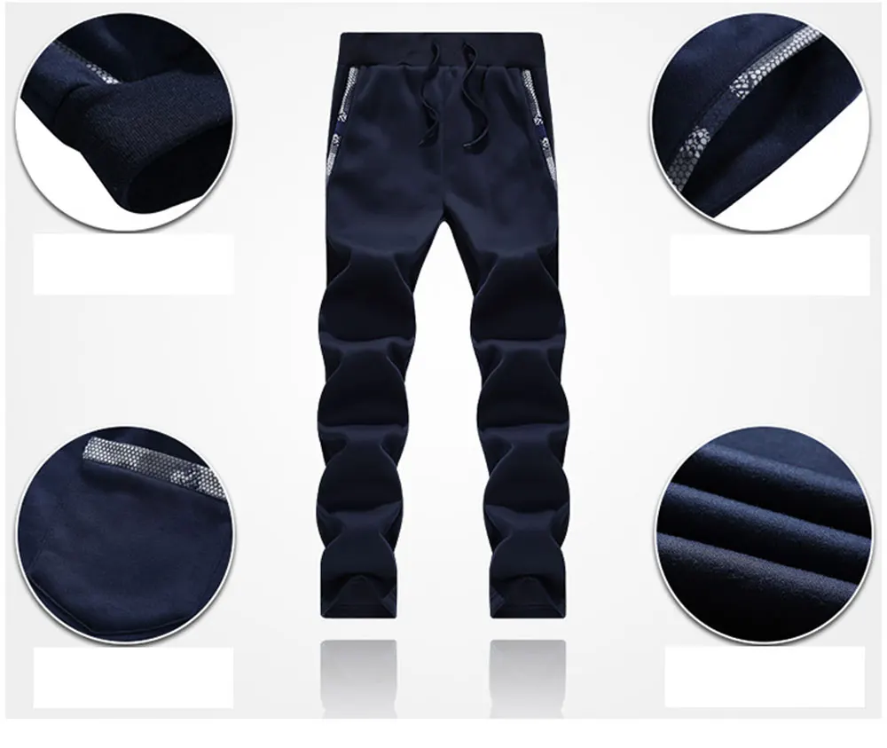 

Tracksuit Men Sporting Fleece Thick Hooded Brand-Clothing Casual Track Suit Men Jacket+Pant Warm Fur Inside Winter Sweatshirt