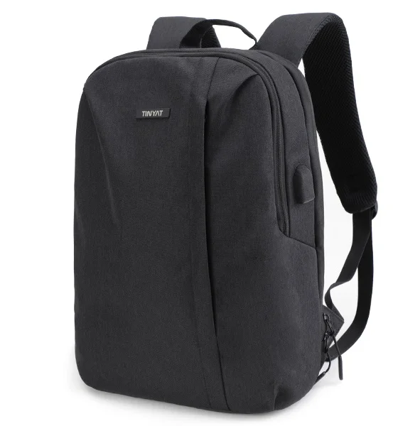 Black Backpack Рюкзак мужской Мужской рюкзак для ноутбука с USB-портом TINYAT, рюкзак для ноутбука с диагональю 15,6 дюймов, открывается на 90 градусов, деловой рюкзак через плечо, сумка для путешествий - Цвет: Black Backpack