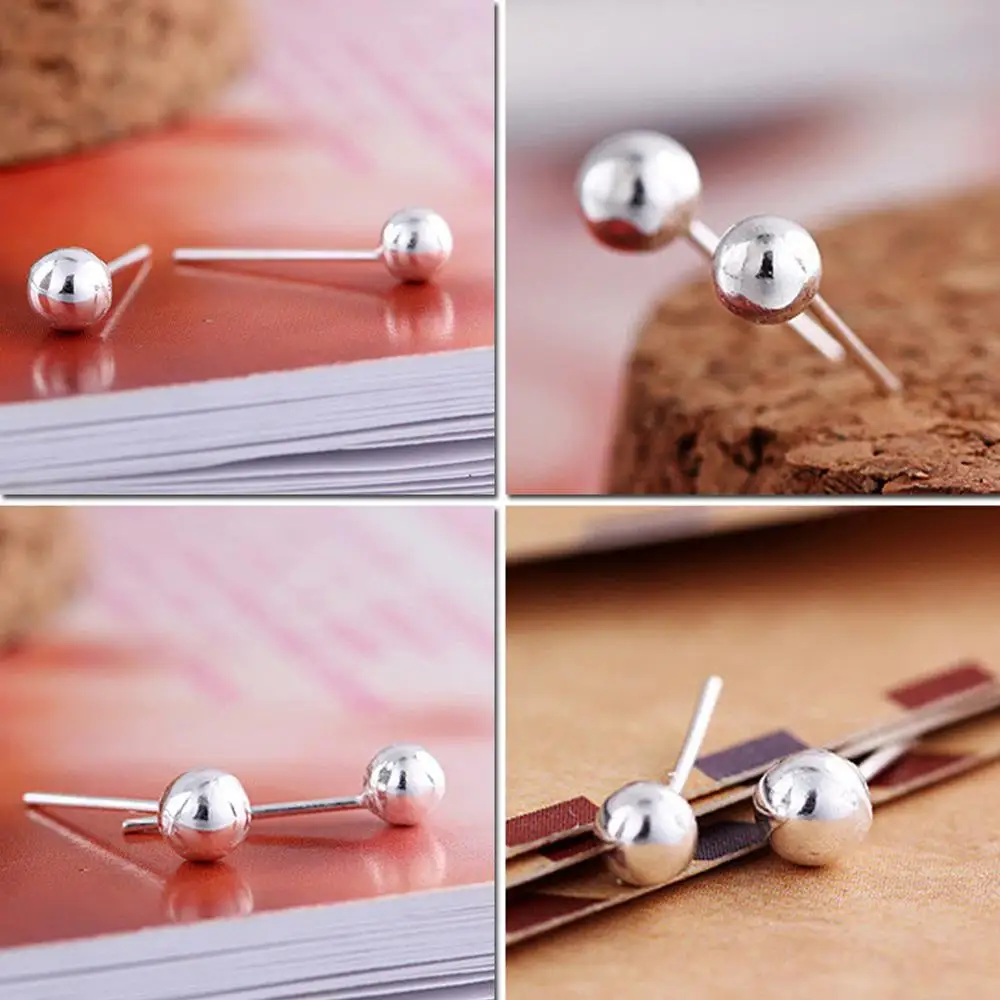 Женские круглые золотые серьги-гвоздики LicLiz из стерлингового серебра 925 пробы с