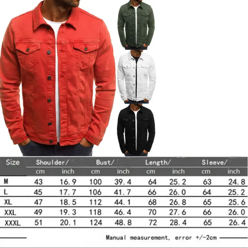 

2020 New Mens Denim Coat Jacket Luxury Jeans Slim Fit Button Pocket Jacket Outwear Classic Retro Vintage Black Blue Washed Coat
