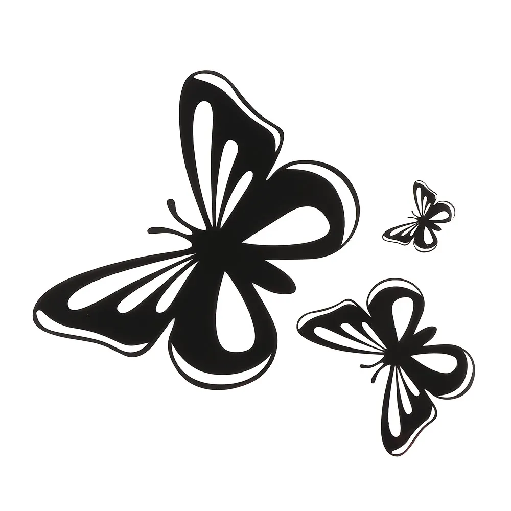 

Красивые бабочки 15,2*17 см, автомобильные наклейки, модные виниловые наклейки для стайлинга автомобиля, черные/белые наклейки на корпус автом...