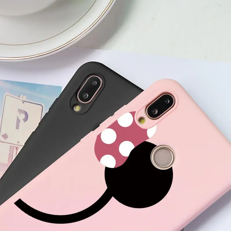 Розовый матовый Мягкий ТПУ чехол с котом для huawei P30 P8 P9 P10 P20 mate 20 10 Lite Y6 Pro Y9 P Smart Plus чехол-накладка
