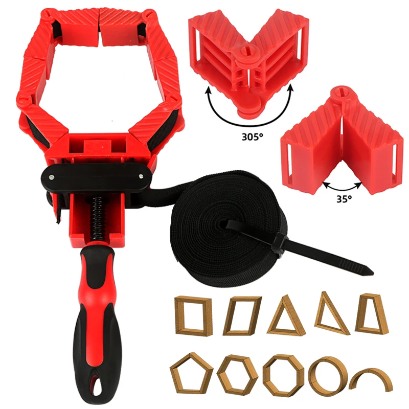 4M Pure Nylon Strap Clip Multifunction Belt Clamping Tools Quick Adjustable Band Clamp Polygonal Angle Clamp Woodworking Tool
