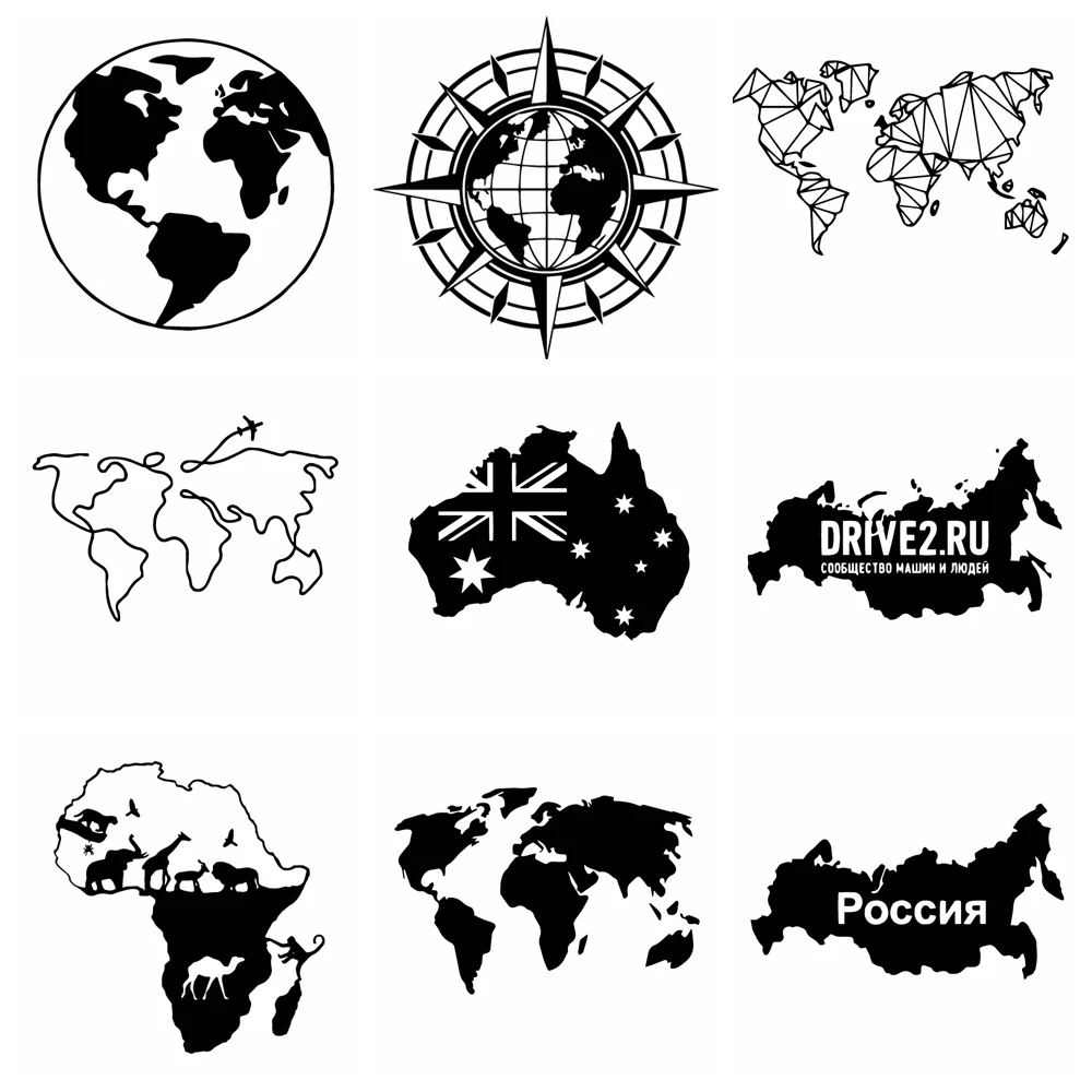 

Waterproof and Sunscreen World Map Stickers for Cars Funny Sticker on Car Stickers and Decals Rear Window Vinyl Car Styling