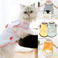 lovely comfortable breathable cartoon cat garfield teddy dog clothes thin vest pet dog clothes in summer clothes accessories