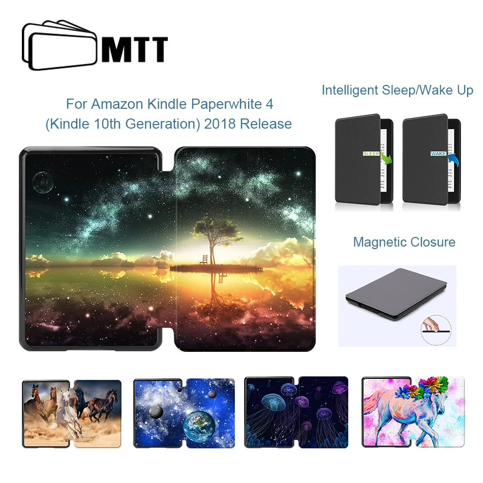 MTT Тонкий чехол из искусственной кожи для Amazon Kindle Paperwhite 4 funda Smart Cover для нового Kindle Paperwhite 4 10th Generation Shell