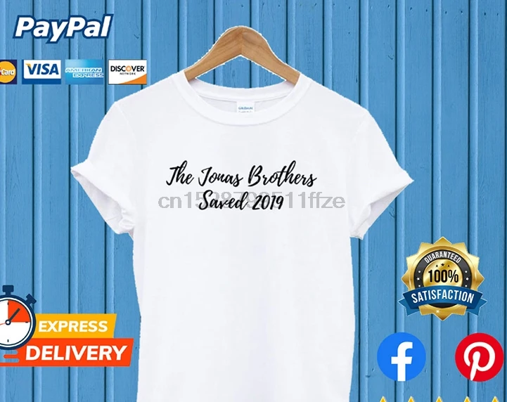 Летняя мужская футболка с забавным принтом женская надписью The Jonas Brothers Save 2019 Fans |
