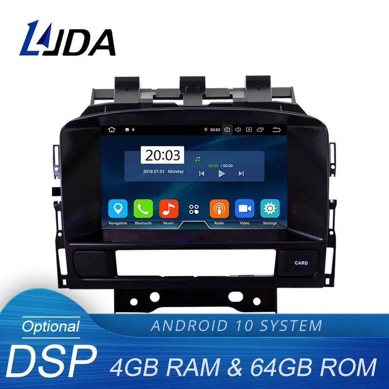 Автомобильный DVD плеер LJDA Android 10 0 для OPEL ASTRA J 2010 2012 GPS навигация Autoaudio 4G + 64G WiFi 2 Din