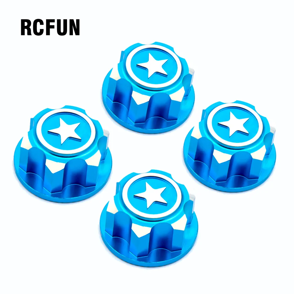 

4pcs Non-slip nut thread distance 17mm Dustproof non-slip nut for 1/8 Buggy 17mm Hub Cap X-Maxx/Summit 4 Packs Big S Big E Big X