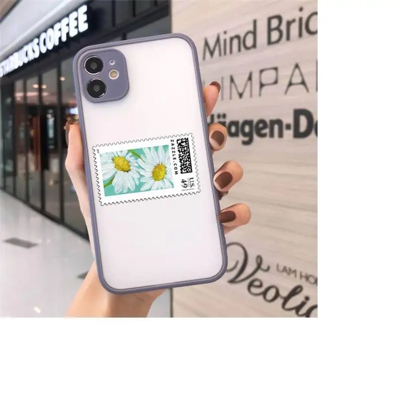 

stamp Phone Cases Matte Transparent for iPhone 7 8 11 12 s mini pro X XS XR MAX Plus cover funda