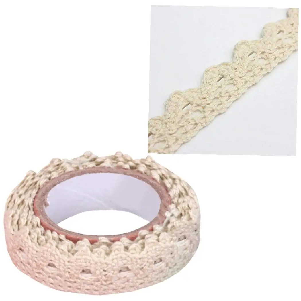 Прочная элегантная хлопковая лента самоклеящаяся Кружевная декоративная для