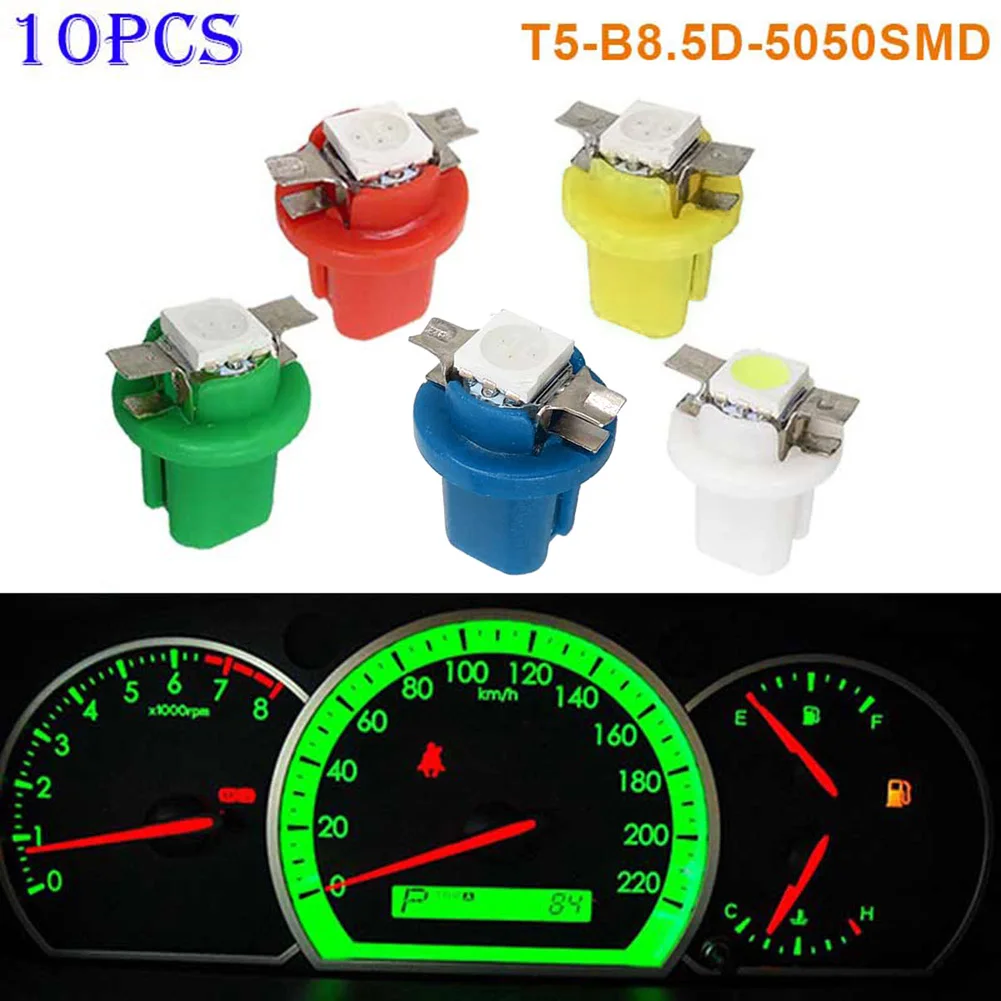 

Newly 10pcs T5-B8.5D-5050smd LED SMD Lamp Car Gauge Speed Dash Bulb Dashboard Instrument Light 12V FIF66