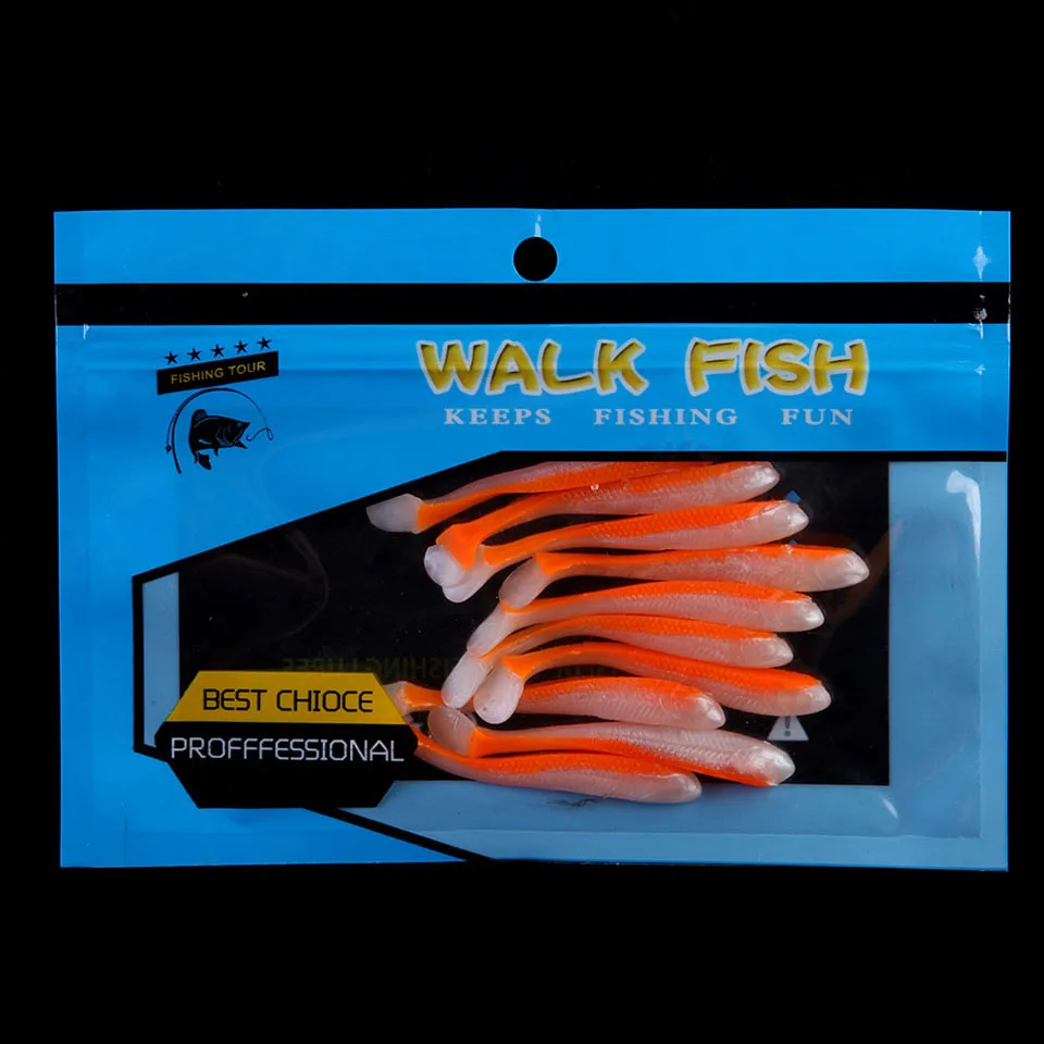 WALK FISH 10 шт./лот 6 см 1 5 г Мягкая приманка плавающие приманки джиг голова ручной