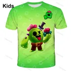 Рубашка Brock and Star, Мультяшные топы, одежда для подростков, ворона, Детская футболка, Леон, стреляющая игра, шипы, 3D рубашки, толстовки, топы для мальчиков и девочек