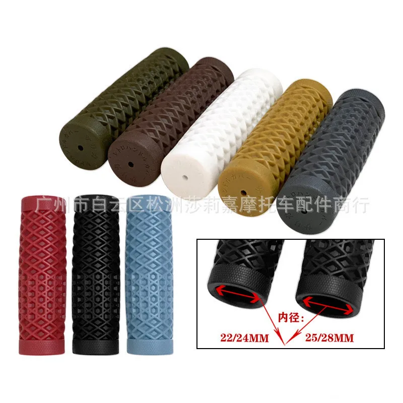 Рукоятка на руль Cafe Race Moto rcycle, резиновая рукоятка в стиле ретро, нескользящая универсальная винтажная рукоятка, 22 мм, 7/8 дюйма, руль для Кафе racer moto