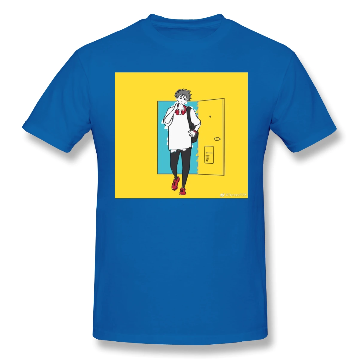 

Men Jujutsu Kaisen Black T-Shirt Listen Music Pure Cotton Tees Harajuku TShirt