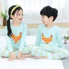 Детский пижамный комплект TUONXYE с рисунком лисы, Детская Пижама с длинным рукавом, хлопковая домашняя одежда для девочек, костюмы, осенняя одежда для мальчиков
