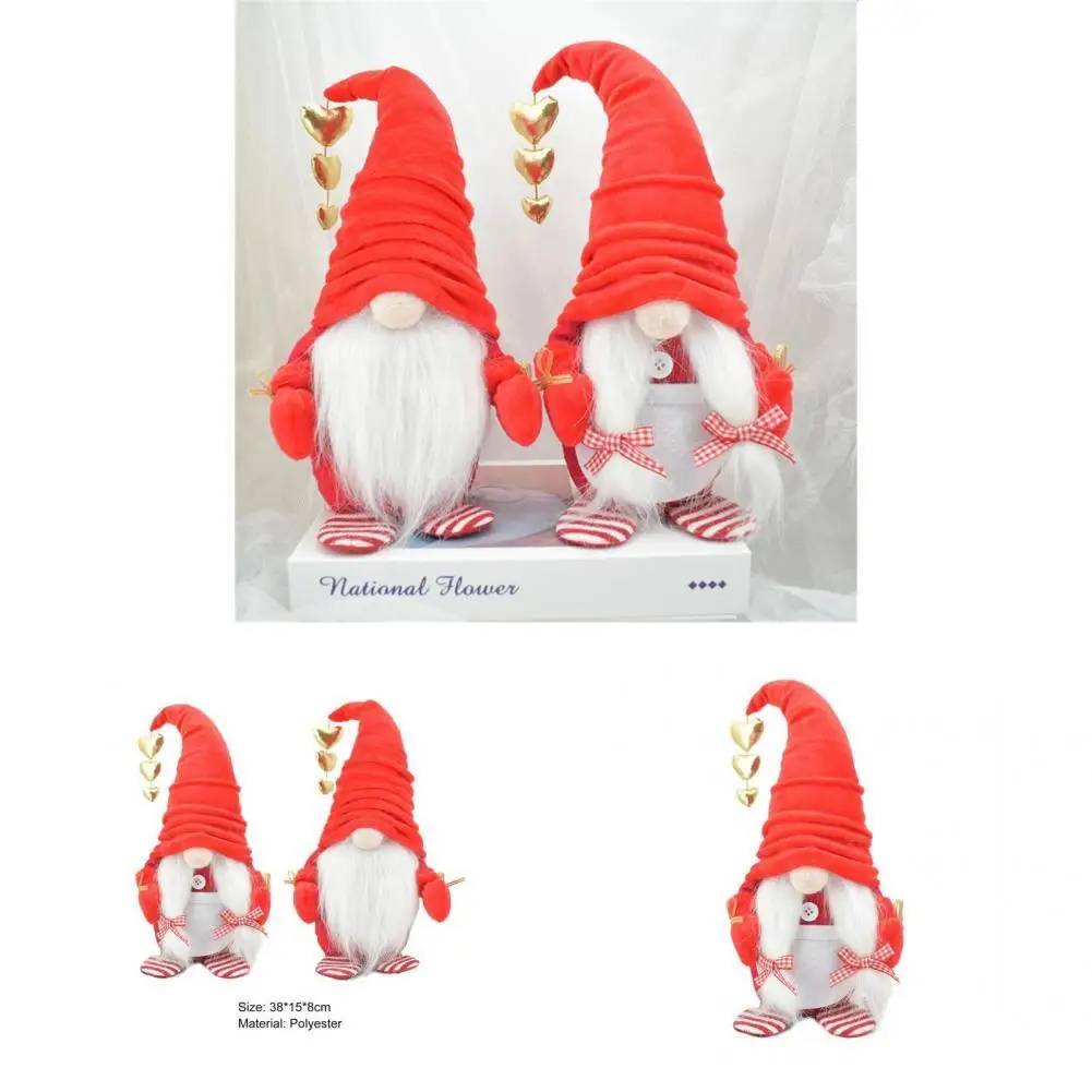 

Attractive 2 Styles Eye-catching Swedish Tomte Decorative Faceless Doll for Festival Dwarf Ornament Gnome Ornament