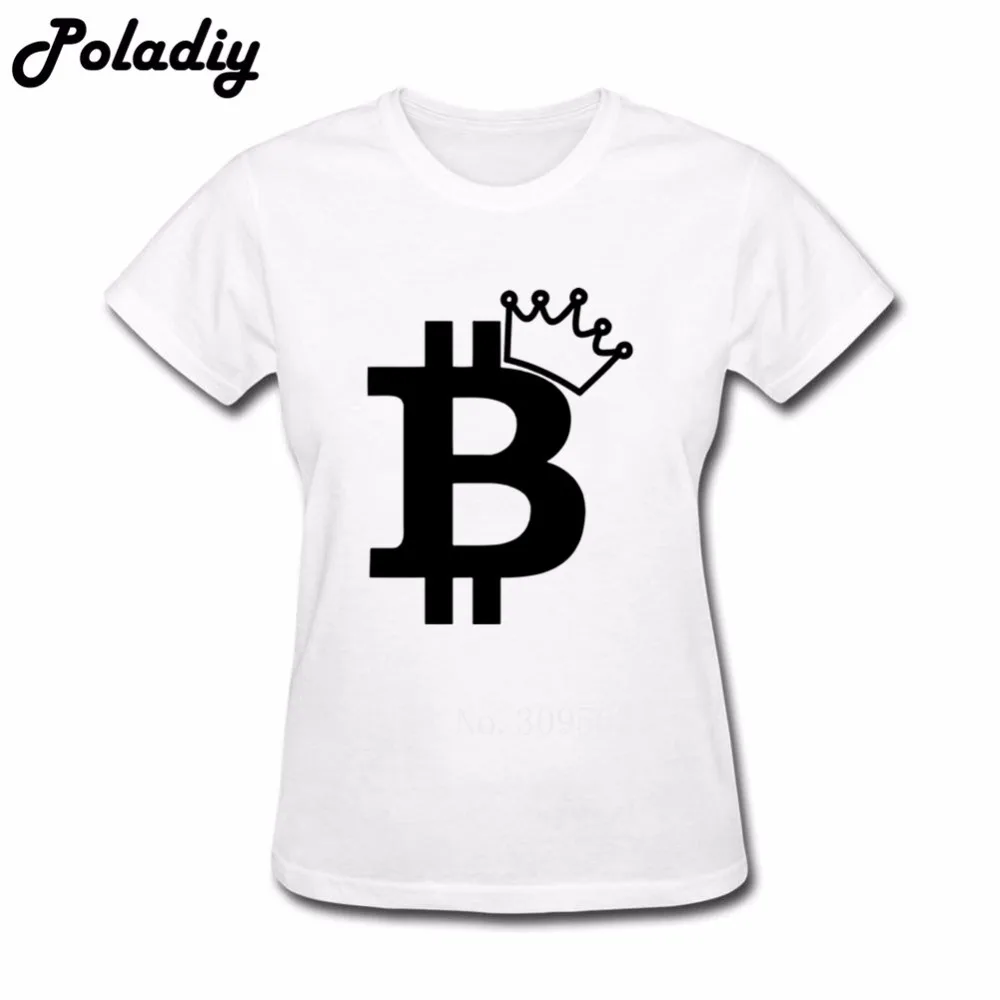 Женские футболки Bitcoin King размер M круглый воротник футболка с биткоинами хип-хоп