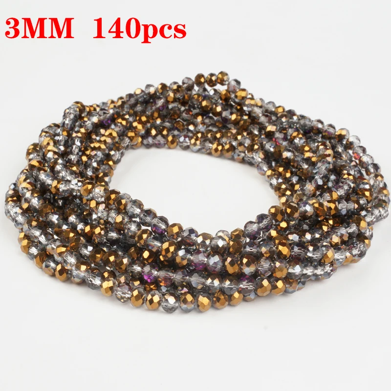 140 шт. стеклянные бусины с гранями 3 мм|Бусины| |