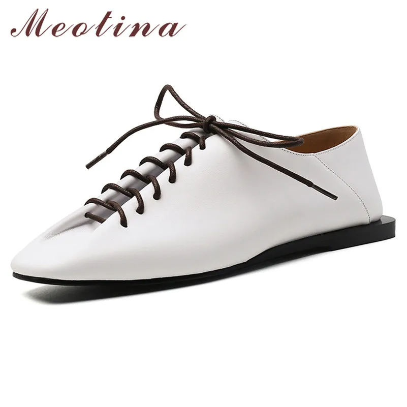 Meotina/обувь из коровьей кожи на плоской подошве Женская повседневная обувь