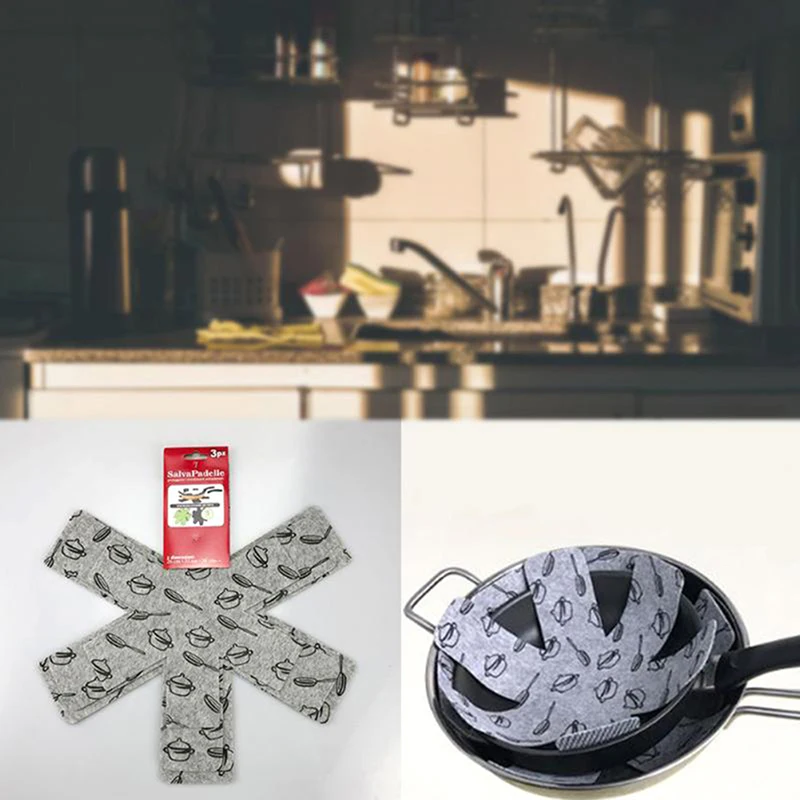 

8 шт./компл. защитные накладки для кастрюль и сковородок, серые разделительные накладки с принтом для предотвращения царапин и защиты поверх...