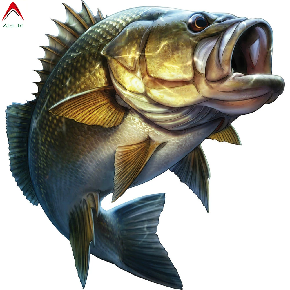 

Aliauto Personality Fishing Car Sticker Large Mouth Bass Fish Boat Kayak Laptop Window Waterproof Vinyl Decal,20cm*20cm