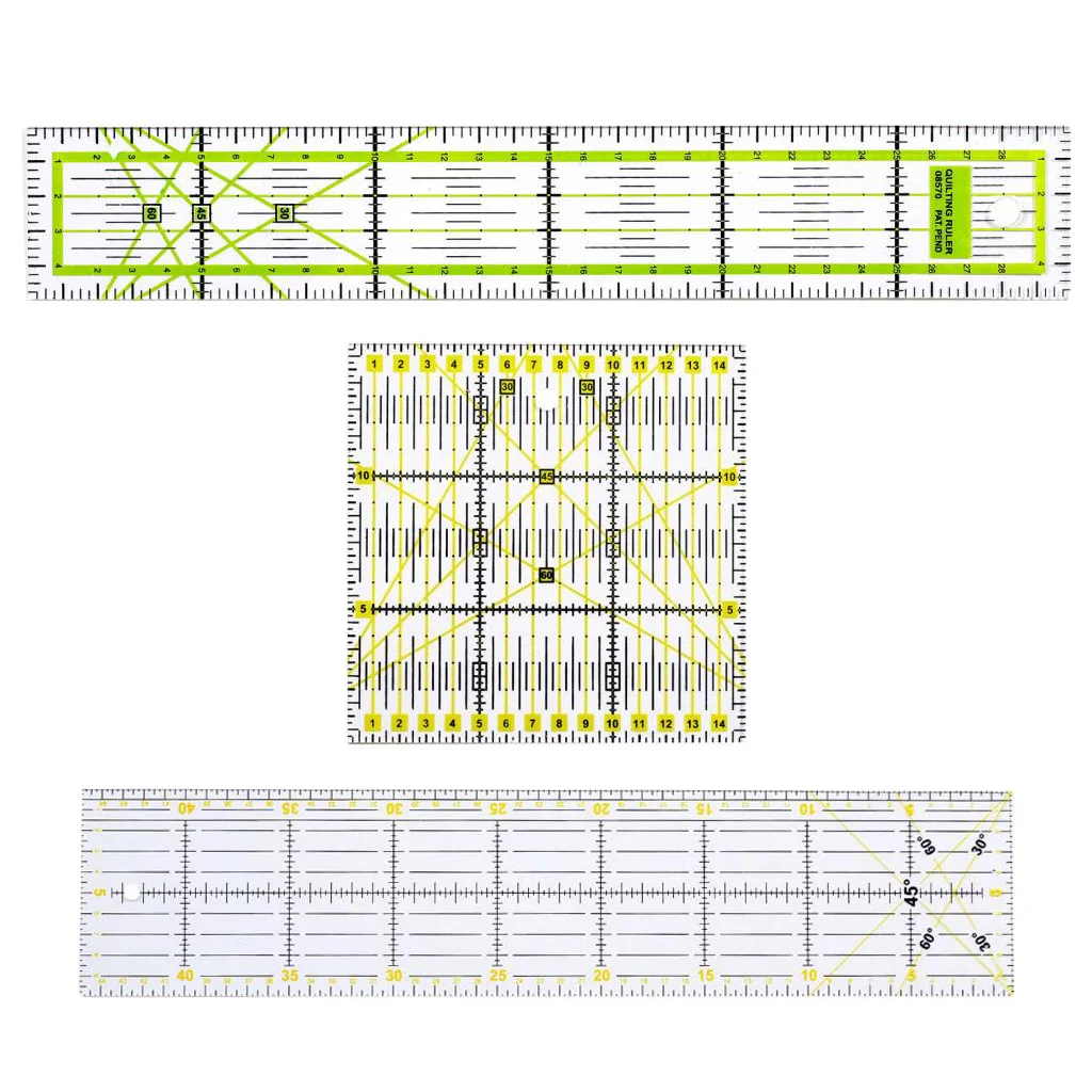 3 шт. квадратные прямоугольные пластиковые Лоскутные шаблонные линейки для шитья