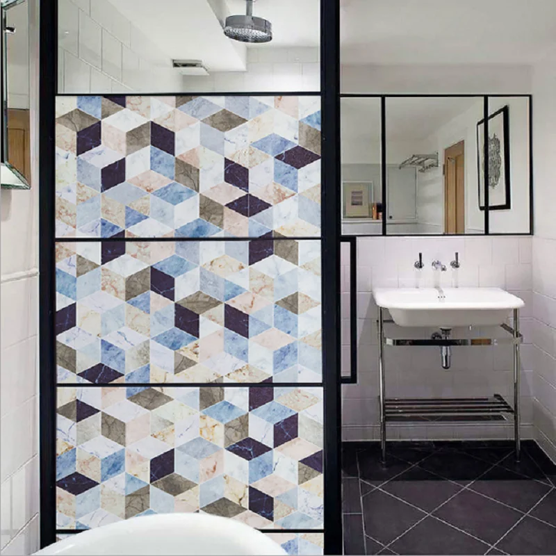 Статическая липкая стеклянная пленка с витражными листьями домашний декор ПВХ