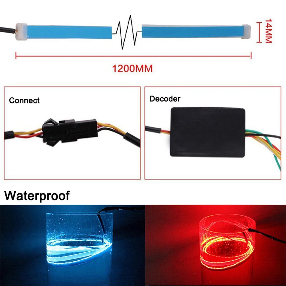 120 см Автомобильный задний фонарь для багажника разноцветный RGB динамический