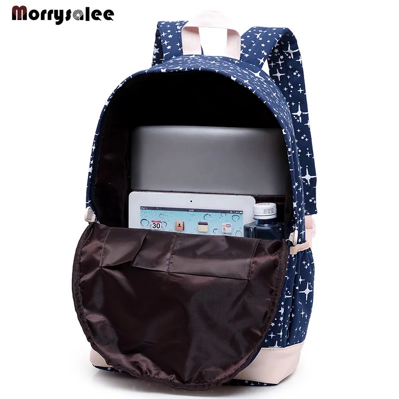 Холщовый Рюкзак с принтом женские школьные сумки для девочек-подростков милый