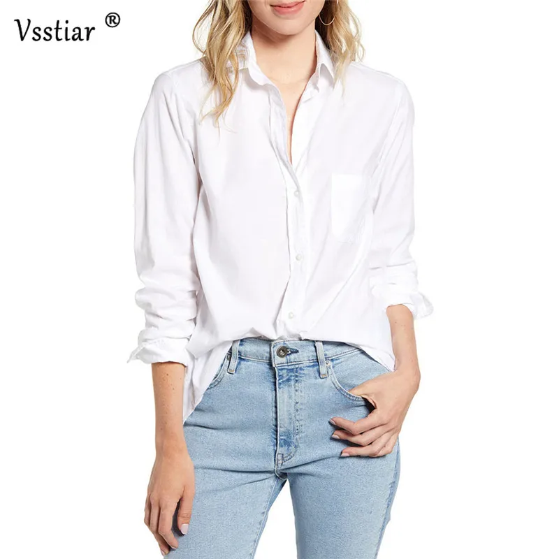 Vsstiar Повседневная шифоновая блузка женская с длинным рукавом Свободные офисные