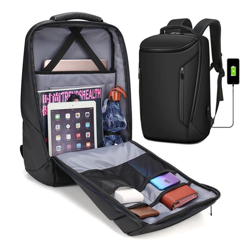 Мужской рюкзак для ноутбука 17 дюймов с USB зарядкой и защитой от кражи|Сумки чехлы