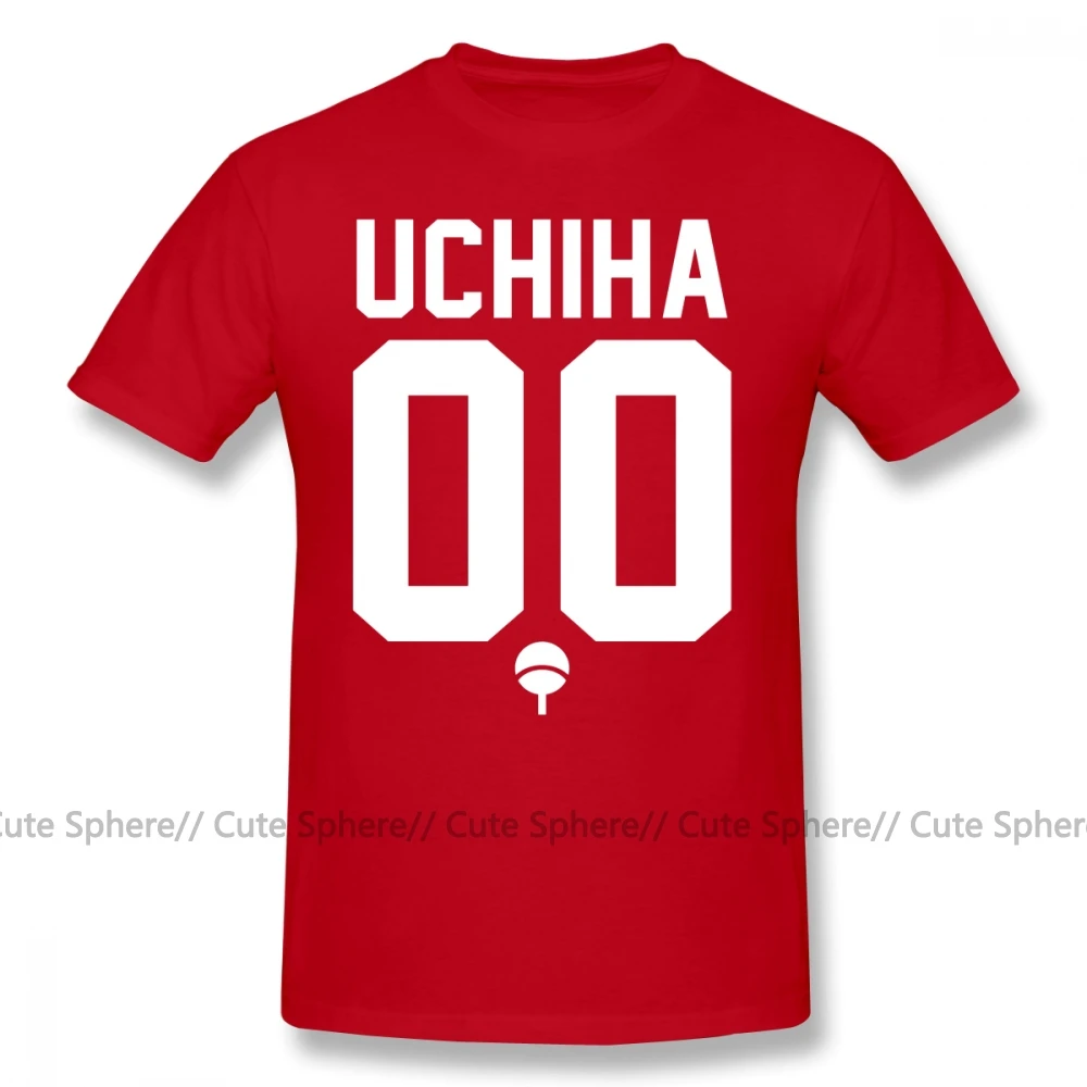 Футболка Uchiha из джерси белого цвета, футболка с коротким рукавом и графическим рисунком, 100 хлопок, 5x пляжная Милая Мужская футболка - Цвет: Red