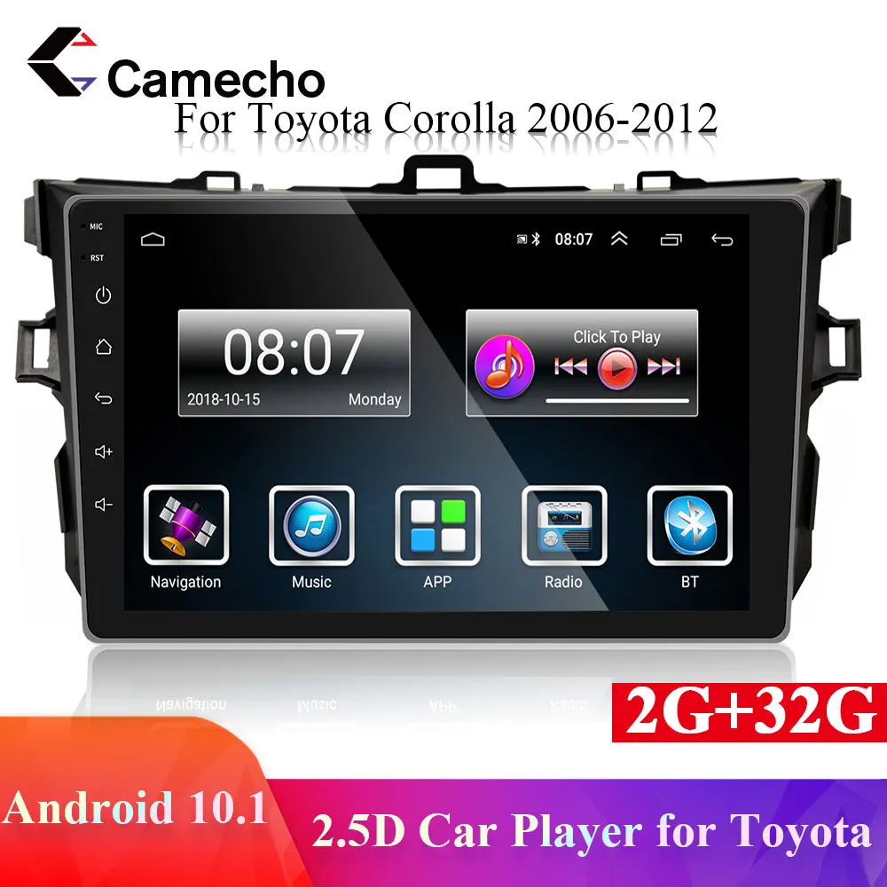 

Camecho 2 Din Android 10.1 Car radio GPS Muiltmedia Player 2din For Toyota Corolla 2006 2007 2008 2009 2010 2011 2012 Autoradio