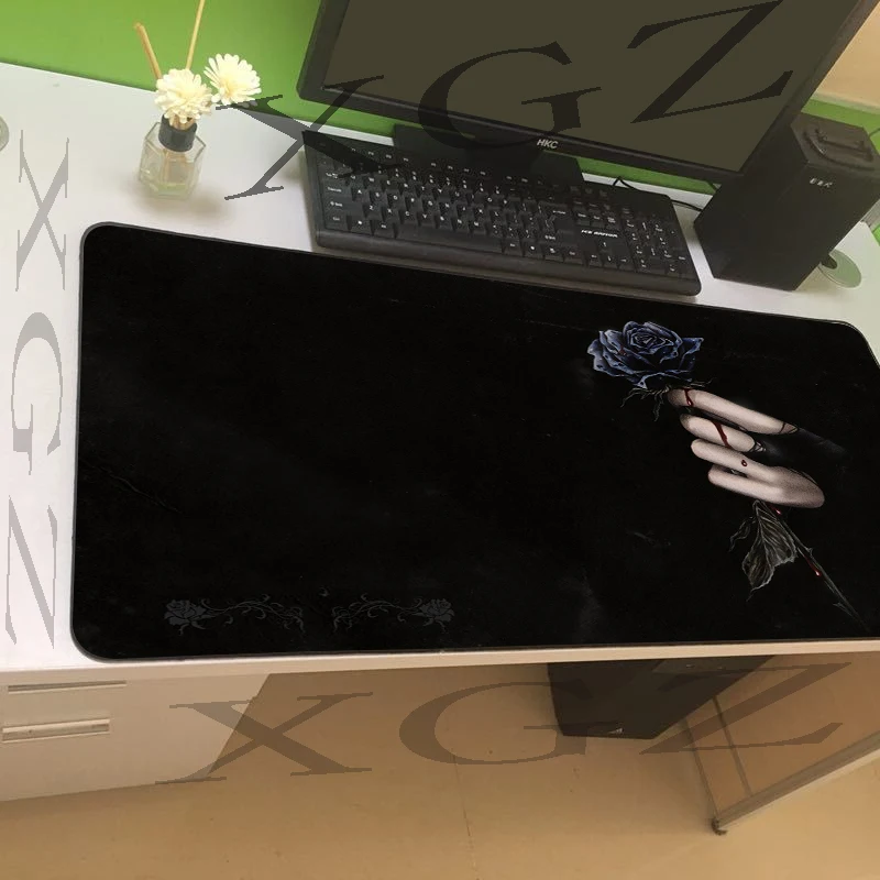 Большой коврик для мыши XGZ на черном фоне розовый компьютерного стола с