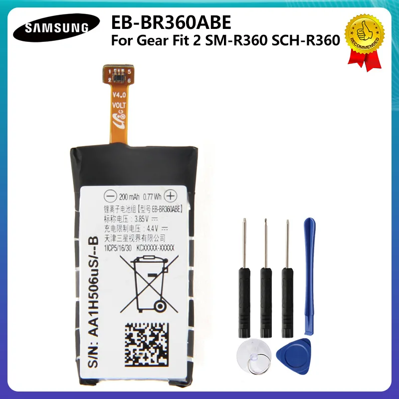 

100% Original Battery EB-BR360ABE For Samsung Gear Fit2 Fit 2 R360 SM-R360 SCH-R360 Replacement Battery 200mAh